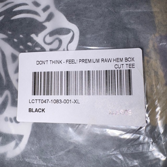 Bruce Lee Darc‎ Sport Tee Black T-Shirt Mens XL Raw Hem Box Cut Cropped 204/1000 - Picture 6 of 6